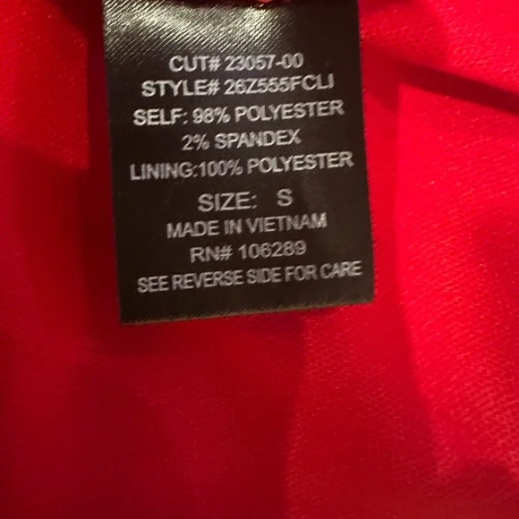 NWT Trixxi Printed Red Ruffled Fit & Flare Dress, Size S, MSRP‎ $59 - Picture 8 of 9